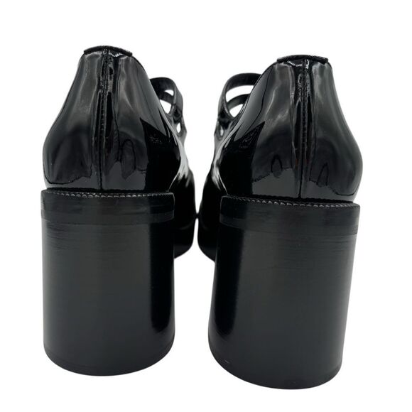 NEW Celine Tess Babies Perforated Triomphe Black Patent Platform Heels Size 7.5 - Picture 8 of 16